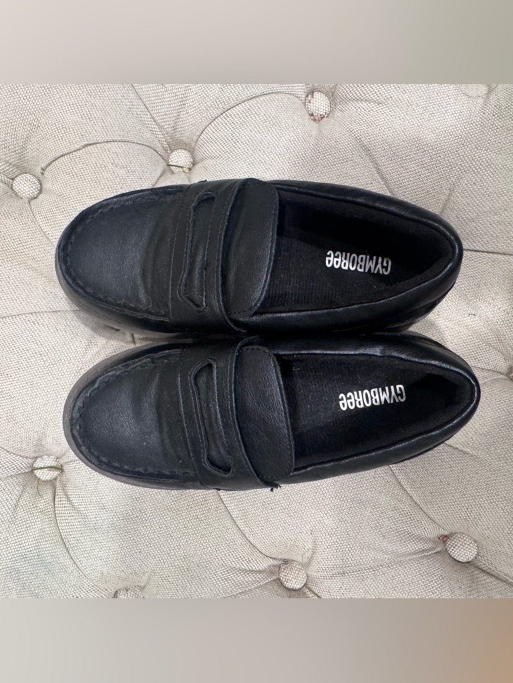 Gymboree Black Leather Slip-On Penny Loafers